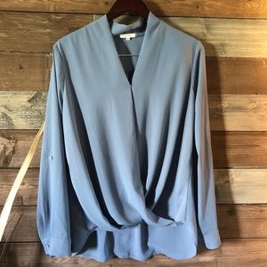 Pleione High/Low Caspian Blue Blouse